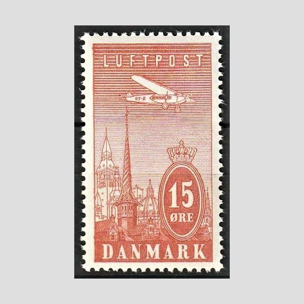 FRIMRKER DANMARK | 1934 - AFA 217 - Ny Luftpost 15 re rd - Postfrisk