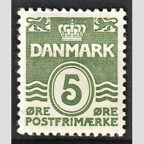FRIMRKER DANMARK | 1937-38 - AFA 234 - Blgelinie 5 re grgrn - Ubrugt
