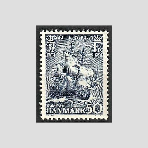 FRIMRKER DANMARK | 1951 - AFA 329 - Sofficerskolen 250 r - 50 re bl - Postfrisk