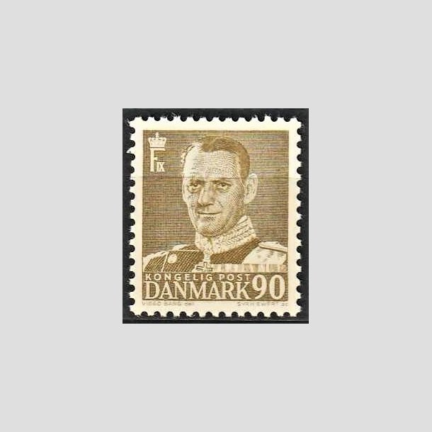 FRIMRKER DANMARK | 1952-53 - AFA 342 - Frederik IX - 90 re oliven - Postfrisk