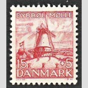 FRIMRKER DANMARK | 1937 - AFA 238 - Dybbl Mlle - 15 + 5 re rd - Postfrisk