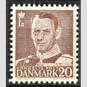 FRIMRKER DANMARK | 1950 - AFA 320 - Frederik IX - 20 re brun - Postfrisk