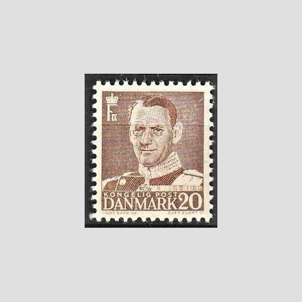 FRIMRKER DANMARK | 1950 - AFA 320 - Frederik IX - 20 re brun - Postfrisk