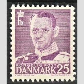 FRIMRKER DANMARK | 1955 - AFA 360 - Frederik IX - 25 re violet - Postfrisk