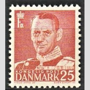 FRIMRKER DANMARK | 1950 - AFA 321 - Frederik IX - 25 re rd - Postfrisk