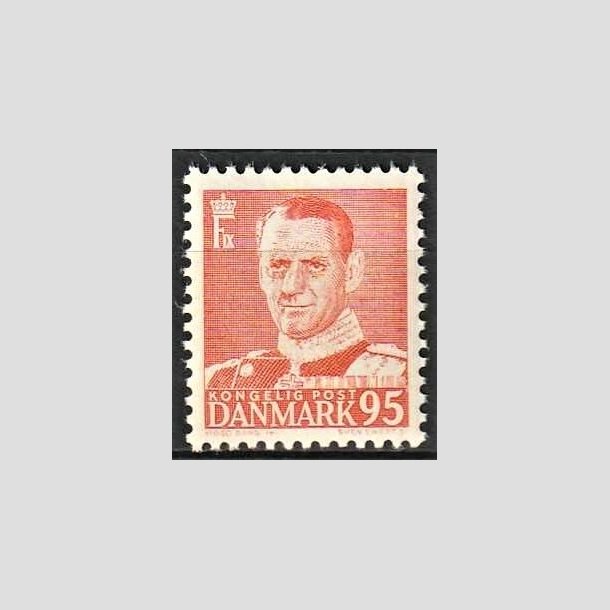 FRIMRKER DANMARK | 1952-53 - AFA 343 - Frederik IX - 95 re orangerd - Postfrisk