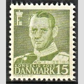 FRIMRKER DANMARK | 1948-50 - AFA 306 - Frederik IX - 15 re grn - Postfrisk