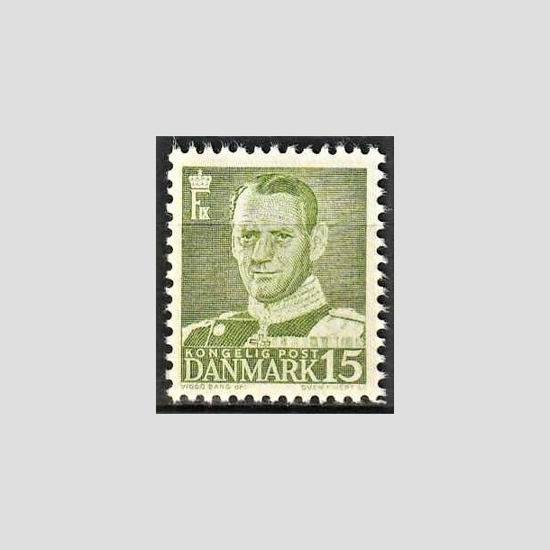 FRIMRKER DANMARK | 1948-50 - AFA 306 - Frederik IX - 15 re grn - Postfrisk