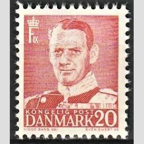 FRIMRKER DANMARK | 1948-50 - AFA 307 - Frederik IX - 20 re rd type III - Postfrisk