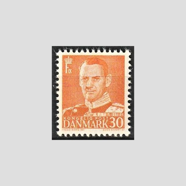 FRIMRKER DANMARK | 1948-50 - AFA 309a - Frederik IX - 30 re orange type II - Postfrisk