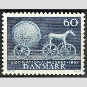 FRIMRKER DANMARK | 1957 - AFA 371 - Nationalmuseet 150 r - 60 re bl - Postfrisk