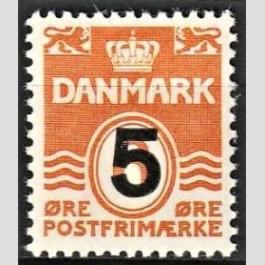 FRIMRKER DANMARK | 1955-56 - AFA 361 - Provisorier - 5/ 6 re orangegul - Postfrisk