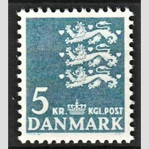 FRIMRKER DANMARK | 1946-47 - AFA 295F - Rigsvben - 5 kr. bl - Postfrisk