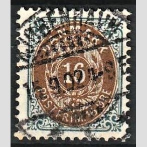 FRIM�RKER DANMARK | 1895 - AFA 27B - 16 �re gr�/brun - Lux Stemplet 