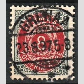 FRIM�RKER DANMARK | 1895 - AFA 25B - 8 �re gr�/r�d - Lux Stemplet Grenaa