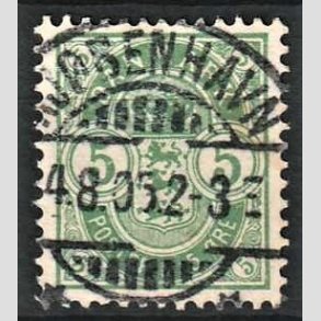 FRIM�RKER DANMARK | 1895 - AFA 34B - 5 �re gr�n - Lux Stemplet