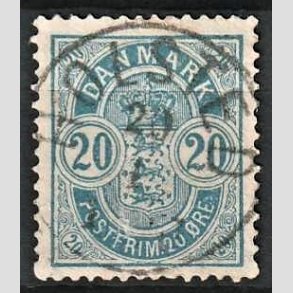 FRIM�RKER DANMARK | 1884-85 - AFA 36 - 20 �re bl� - Lux Stemplet Holsted