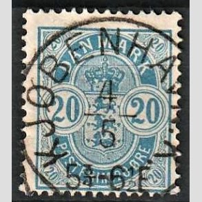 FRIM�RKER DANMARK | 1884-85 - AFA 36 - 20 �re bl� - Lux Stemplet