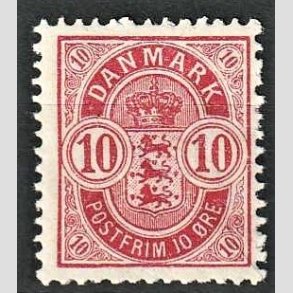 FRIM�RKER DANMARK | 1895 - AFA 35B - V�bentype - 10 �re r�d - Ubrugt