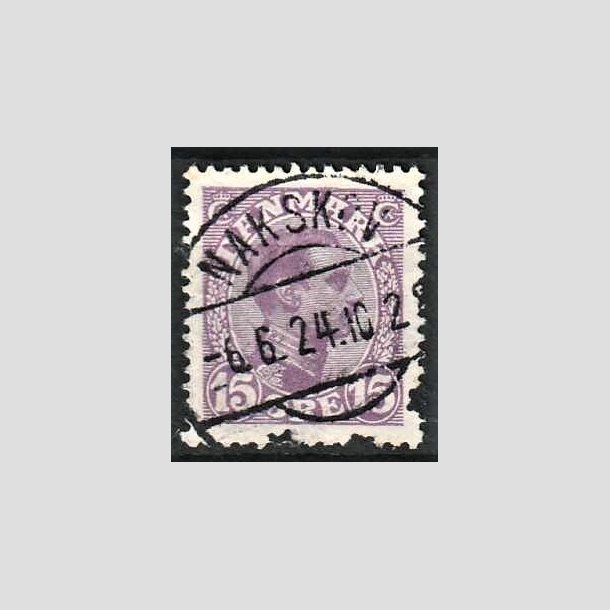 FRIMRKER DANMARK | 1913 - AFA 70 - Chr. X 15 re violet - Lux Stemplet Nakskov