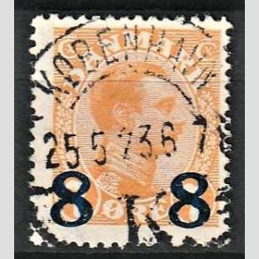 FRIMRKER DANMARK | 1921-22 - AFA 118 - 8 8/7 re orange provisorier - Lux Stemplet 