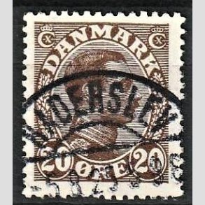 FRIMRKER DANMARK | 1921-22 - AFA 125 - Chr. X 20 re brun - Lux Stemplet Haderslev