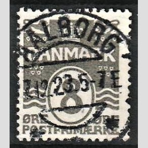 FRIM�RKER DANMARK | 1921-22 - AFA 123 - B�lgelinie 8 �re gr� - Lux Stemplet Aalborg