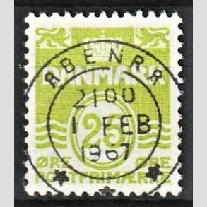 FRIM�RKER DANMARK | 1965 - AFA 430 - B�lgelinie 25 �re lysgr�n - Lux Stemplet �benr�