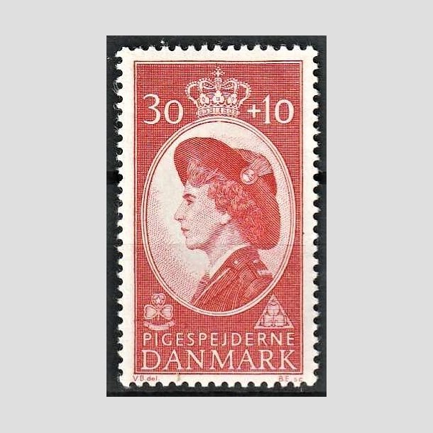 FRIMRKER DANMARK | 1960 - AFA 390 - Dronning Ingrid - 30 + 10 re rd - Postfrisk