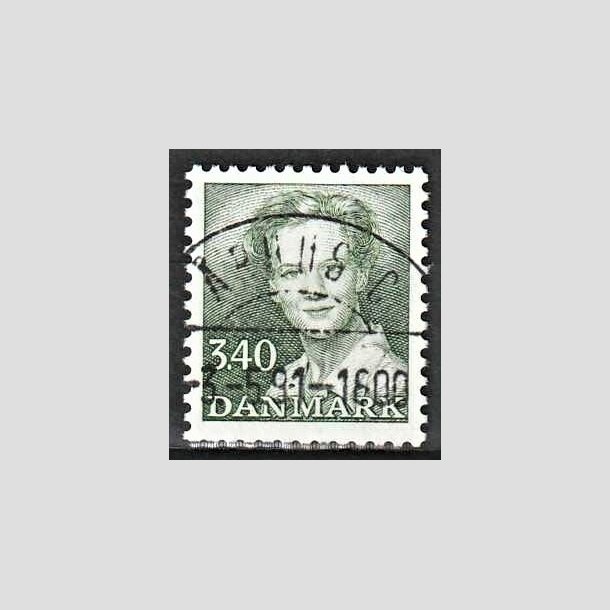 FRIMRKER DANMARK | 1989 - AFA 925 - Dronning Margrethe - 3,40 Kr. grn - Lux Stemplet