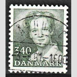 FRIMRKER DANMARK | 1989 - AFA 925 - Dronning Margrethe - 3,40 Kr. grn - Lux Stemplet