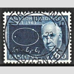 FRIM�RKER DANMARK | 1963 - AFA 421 - Niels Bohr - 60 �re m�rkbl� - Lux Stemplet