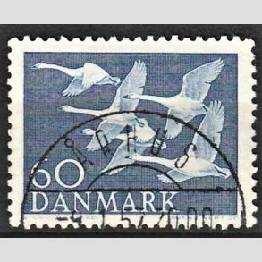 FRIM�RKER DANMARK | 1956 - AFA 368 - Nordens svaner - 60 �re bl� - Lux Stemplet