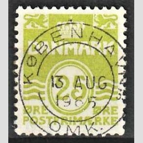 FRIM�RKER DANMARK | 1965 - AFA 430 - B�lgelinie 25 �re lysgr�n - Lux Stemplet