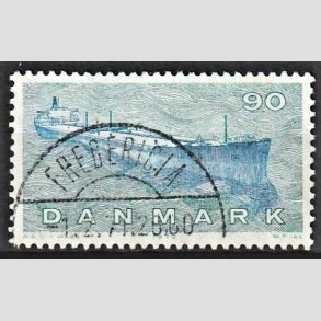 FRIM�RKER DANMARK | 1970 - AFA 506 - Dansk Skibsfart - 90 �re bl�gr�n/bl� - Pragt Stemplet Fredericia