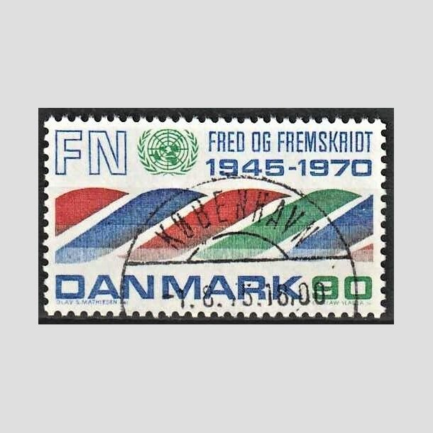 FRIMRKER DANMARK | 1970 - AFA 507 - FN 25 r. - 90 rd/bl/grn - Pragt Stemplet