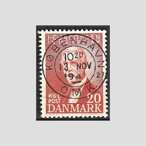 FRIMRKER DANMARK | 1947 - AFA 305 - I. C. Jacobsen - 20 re brunrd - Pragt Stemplet "KBENHAVN"