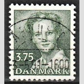 FRIMRKER DANMARK | 1990 - AFA 956 - Dronning Margrethe - 3,75 Kr. grn - Pragt Stemplet