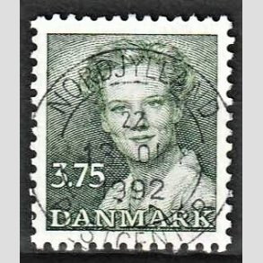 FRIMRKER DANMARK | 1990 - AFA 956 - Dronning Margrethe - 3,75 Kr. grn - Pragt Stemplet
