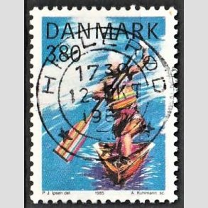 FRIM�RKER DANMARK | 1985 - AFA 837 - Sport - 3,80 Kr. flerfarvet - Pragt Stemplet Hiller�d