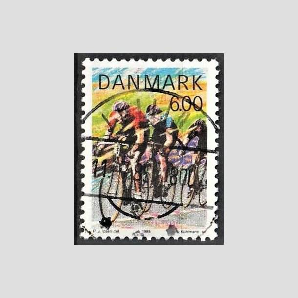 FRIMRKER DANMARK | 1985 - AFA 838 - Sport - 6,00 Kr. flerfarvet - Pragt Stemplet Jelling