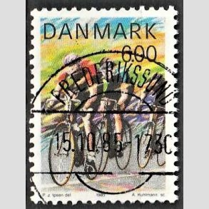 FRIMRKER DANMARK | 1985 - AFA 838 - Sport - 6,00 Kr. flerfarvet - Pragt Stemplet Frederikssund