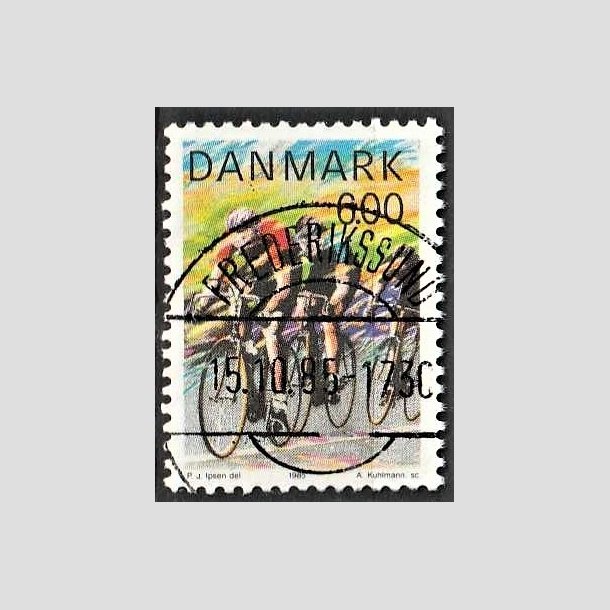FRIMRKER DANMARK | 1985 - AFA 838 - Sport - 6,00 Kr. flerfarvet - Pragt Stemplet Frederikssund