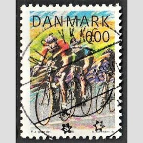 FRIM�RKER DANMARK | 1985 - AFA 838 - Sport - 6,00 Kr. flerfarvet - Pragt Stemplet �lstykke