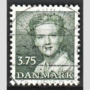 FRIMRKER DANMARK | 1990 - AFA 956 - Dronning Margrethe - 3,75 Kr. grn - Pragt Stemplet