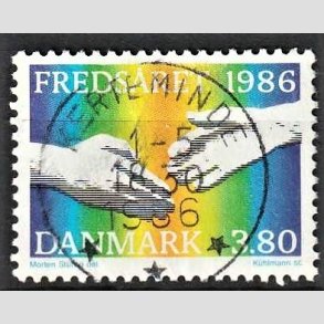 FRIM�RKER DANMARK | 1986 - AFA 857 - FN�s freds�r - 3,80 Kr. flerfarvet - Pragt Stemplet Kerteminde