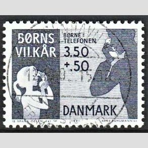 FRIMRKER DANMARK | 1991 - AFA 992 - Brns Vilkr - 3,50 + 0,50 Kr. bl - Pragt Stemplet