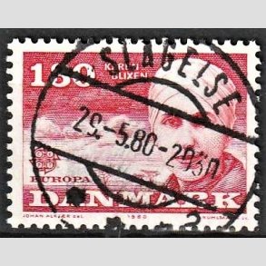 FRIM�RKER DANMARK | 1980 - AFA 695 - Europam�rker - 1,30 Kr. r�d - Pragt Stemplet Slagelse