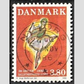 FRIM�RKER DANMARK | 1986 - AFA 873 - Balletten Amors luner - 3,80 Kr. flerfarvet - Pragt Stemplet Nyborg
