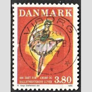 FRIM�RKER DANMARK | 1986 - AFA 873 - Balletten Amors luner - 3,80 Kr. flerfarvet - Pragt Stemplet Viborg